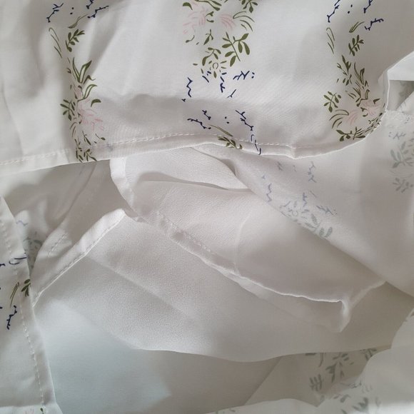 DON'T BUY VINTAGE Floral midi dress Peasant prairie Sze 8/10 white frill hem - Picture 8 of 8